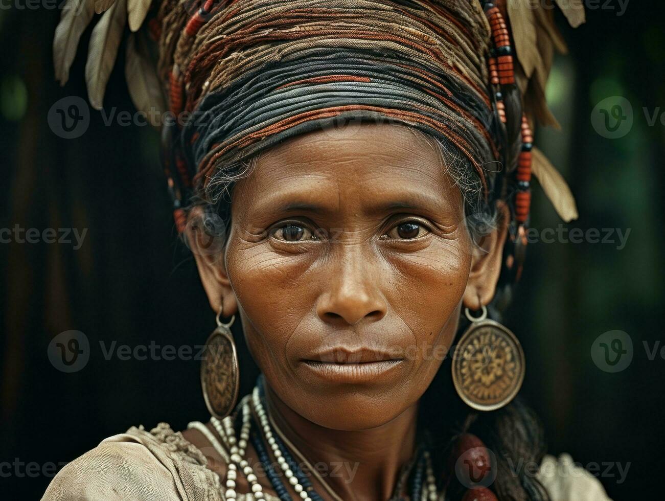 vecchio colorato fotografia di un' brasiliano donna a partire dal il presto 1900 ai generativo foto