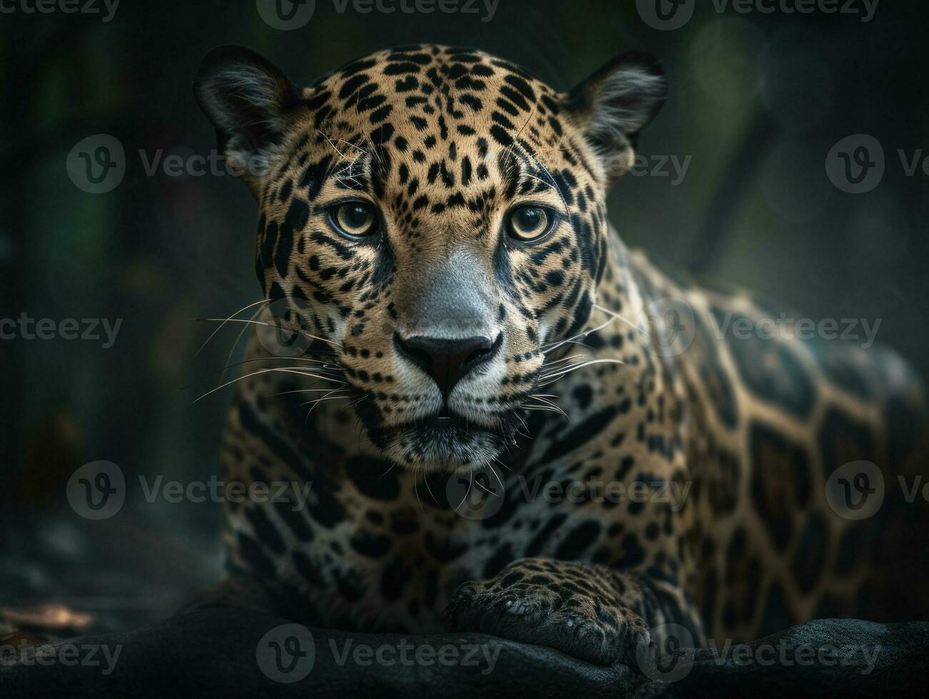 giaguaro ritratto vicino su creato con generativo ai tecnologia foto