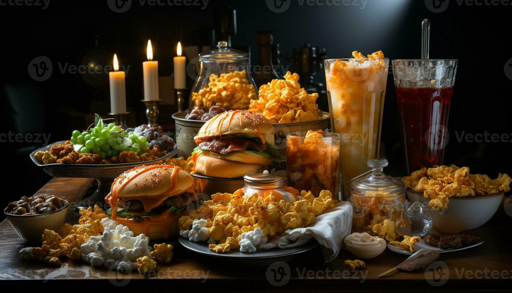 buongustaio pasto grigliato manzo, fresco pane, francese patatine fritte generato di ai foto