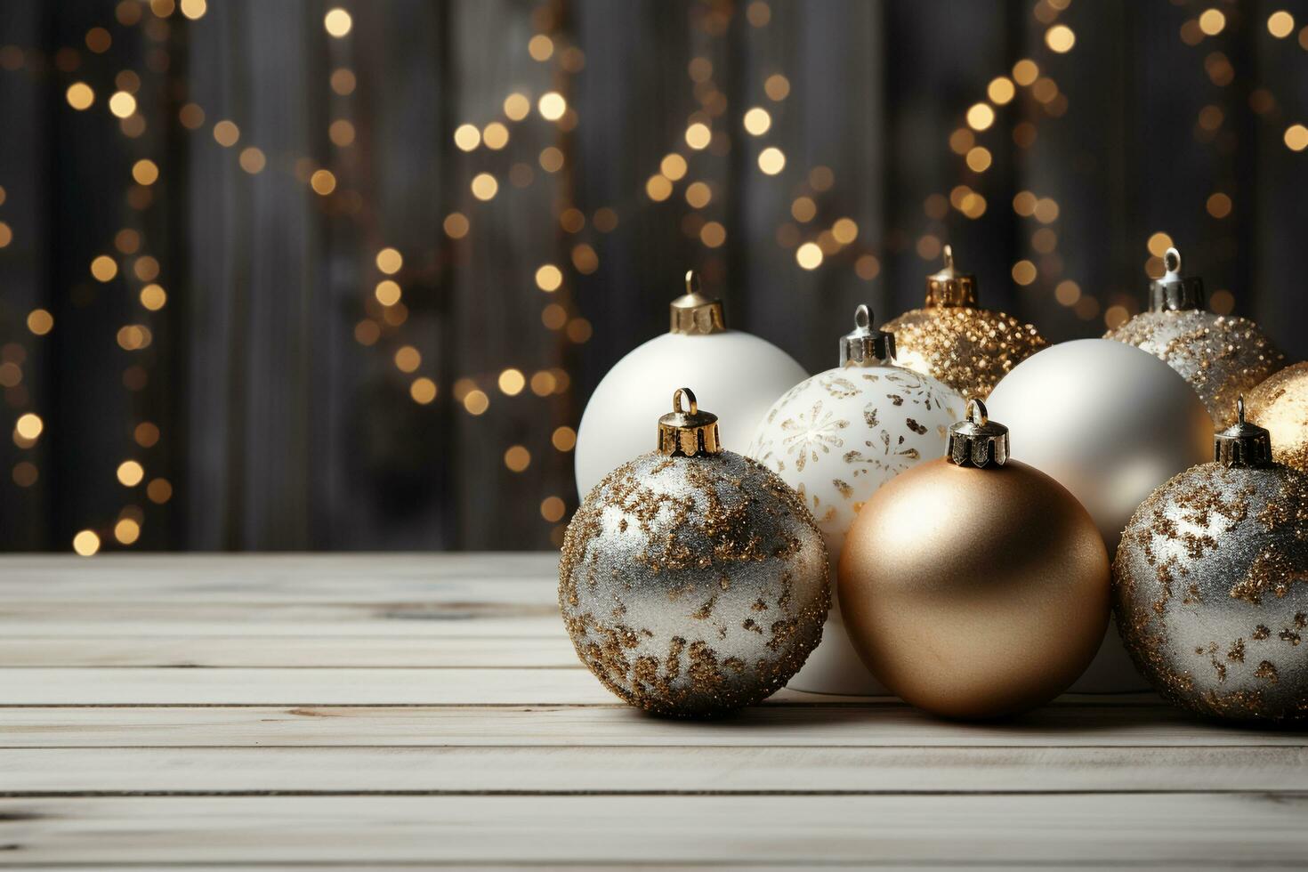 Natale vacanze composizione su bianca di legno sfondo. ai generativo foto