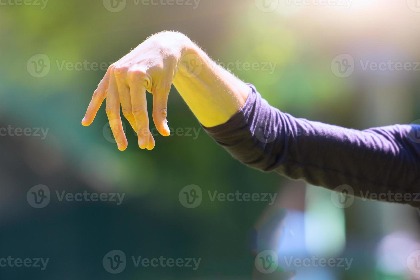 pratica del tai chi chuan all'aperto foto