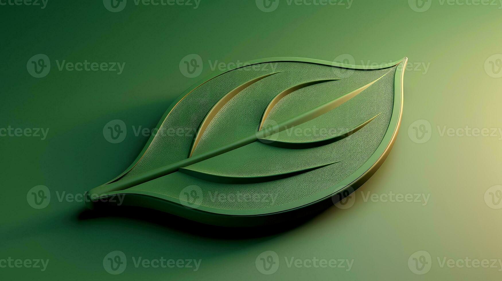 3d modello foglia di albero e pianta. ecologia, bio e naturale prodotti concetto, vicino su Visualizza di le foglie composizione, minimo stile, generativo ai illustrazione foto
