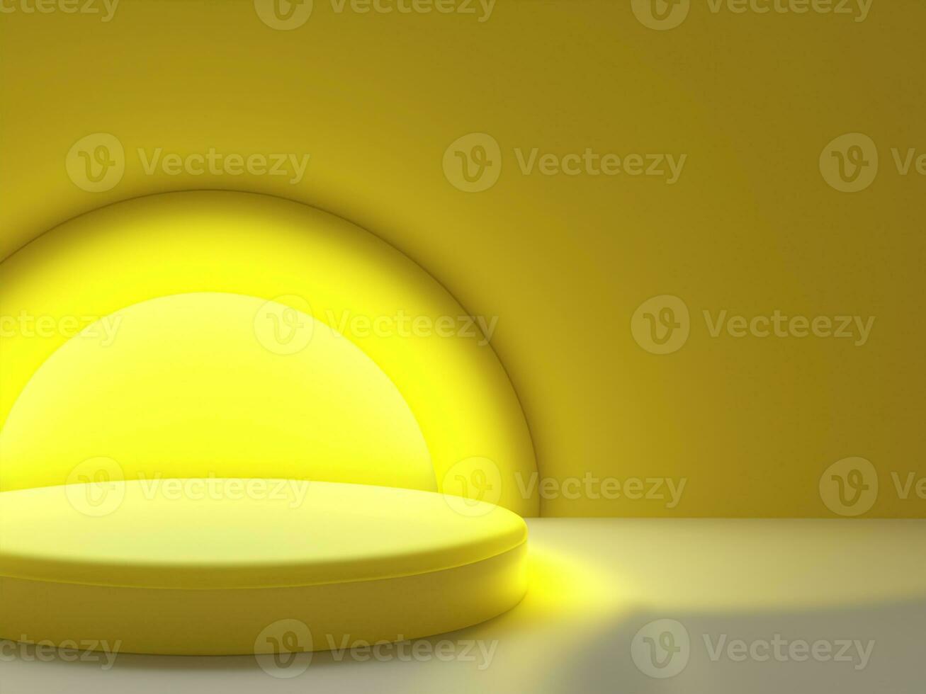 vuoto giallo camera con luce. 3d interpretazione foto