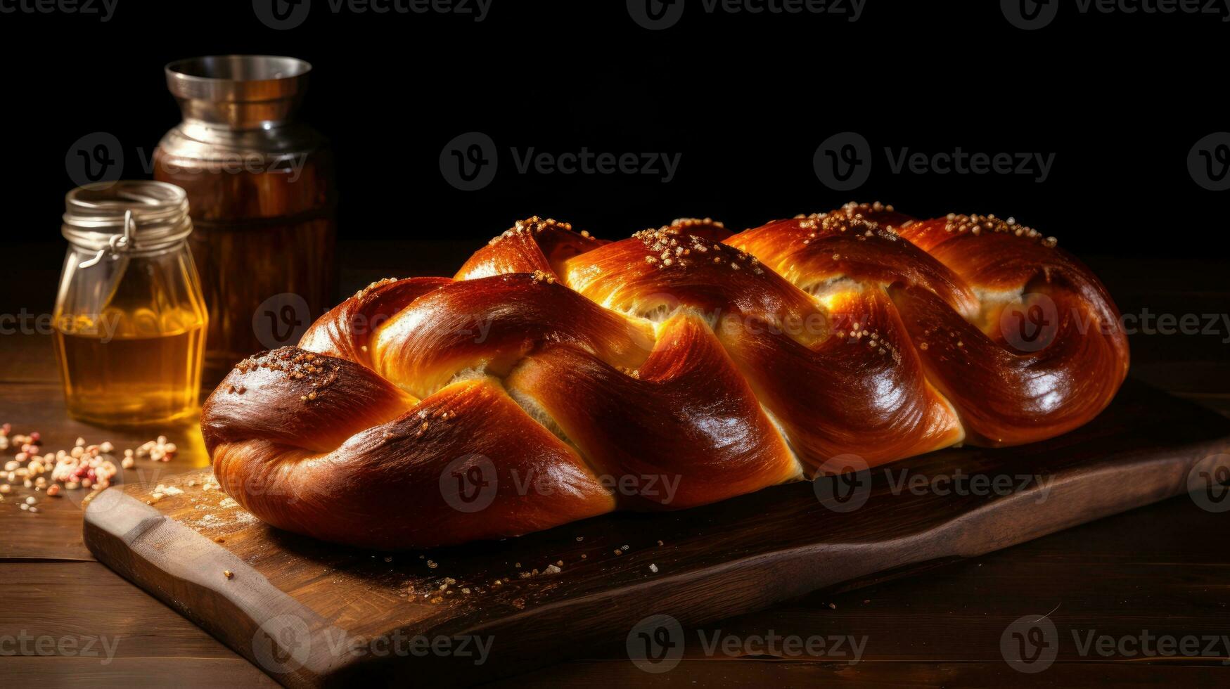 fatti in casa challah pane, ebraico cucina. challah per hanukkah foto