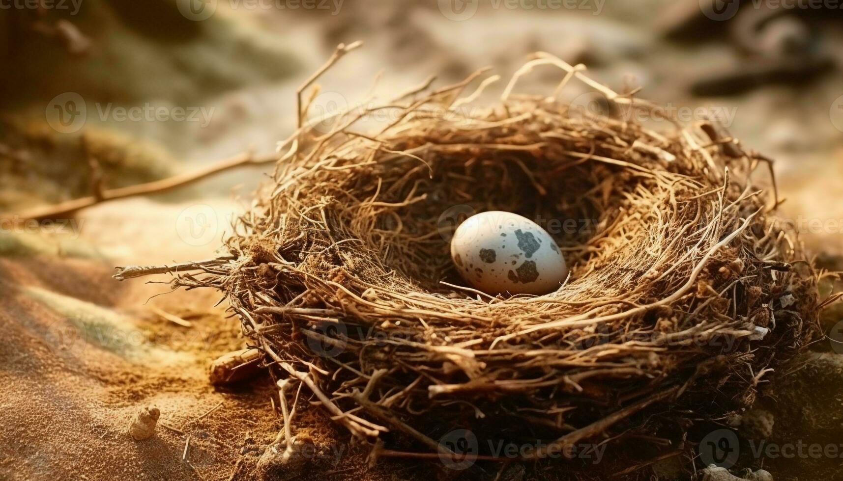 nuovo vita emerge nel natura nido, fragile e pieno di speranza generato di ai foto