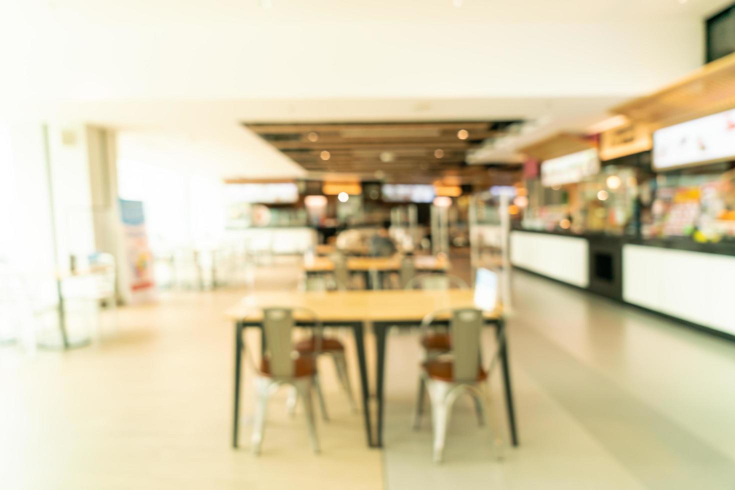 sfocatura astratta food court nel centro commerciale per lo sfondo foto