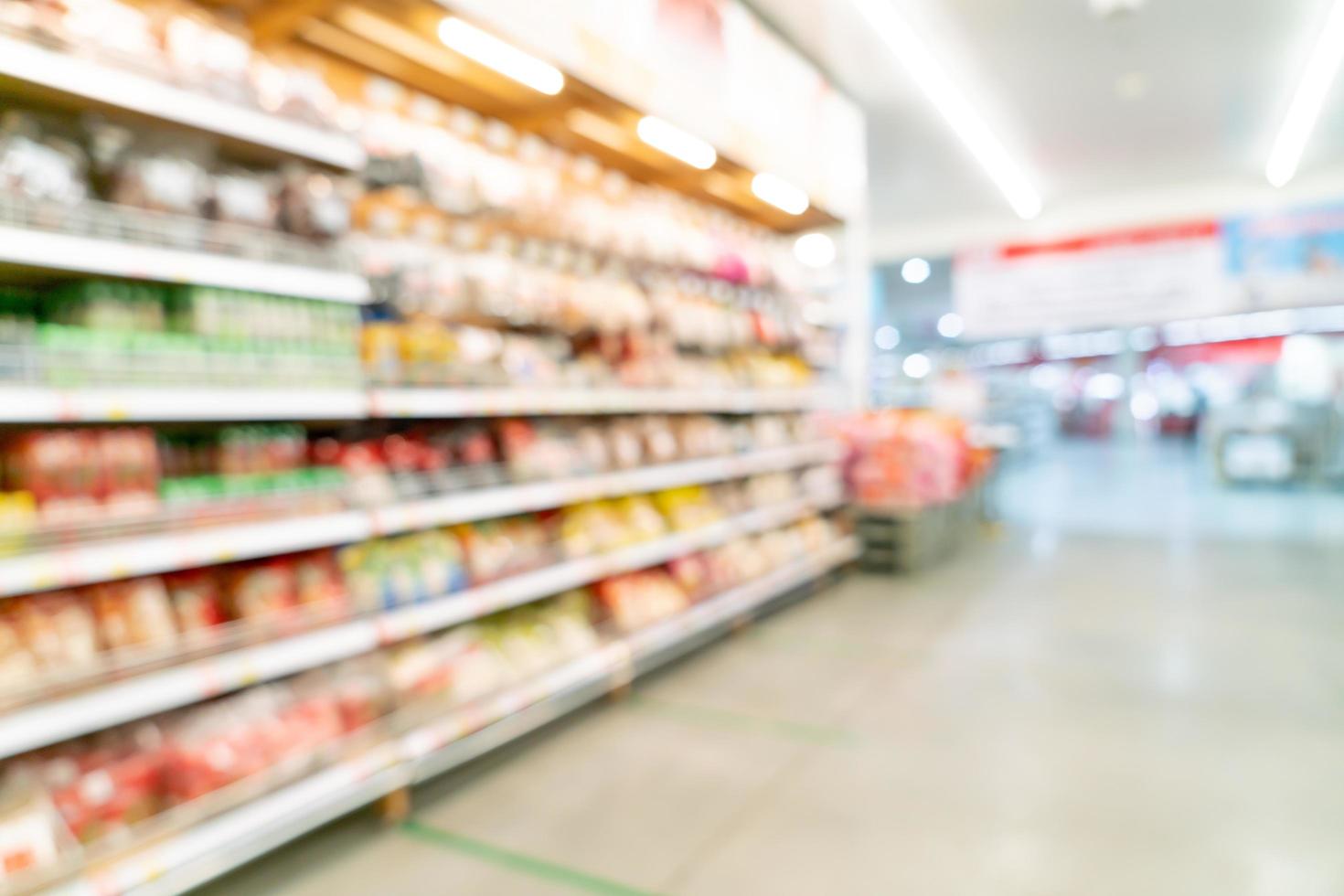 sfocatura astratta e supermercato sfocato per lo sfondo foto