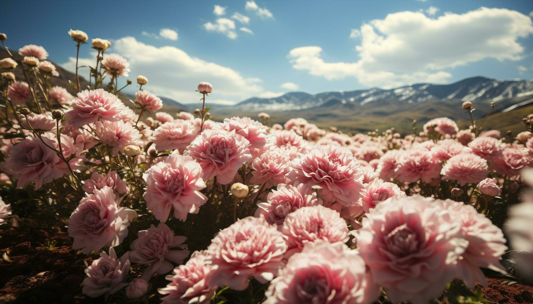 vivace fiori selvatici fioritura nel un' prato, pittura natura colorato capolavoro generato di ai foto