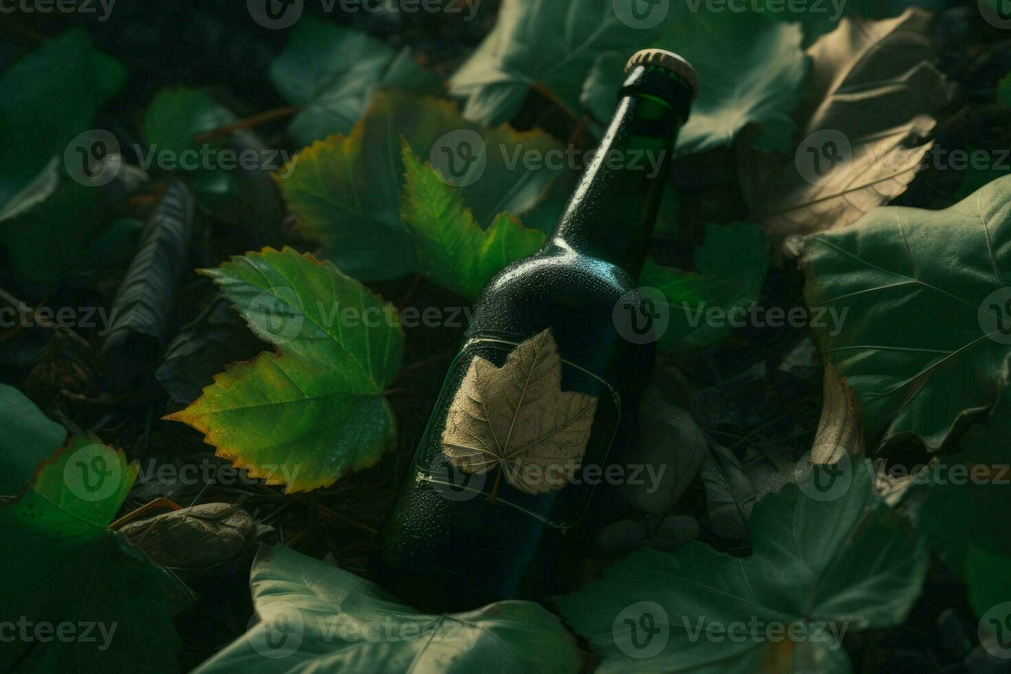 verde birra bottiglia. creare ai foto