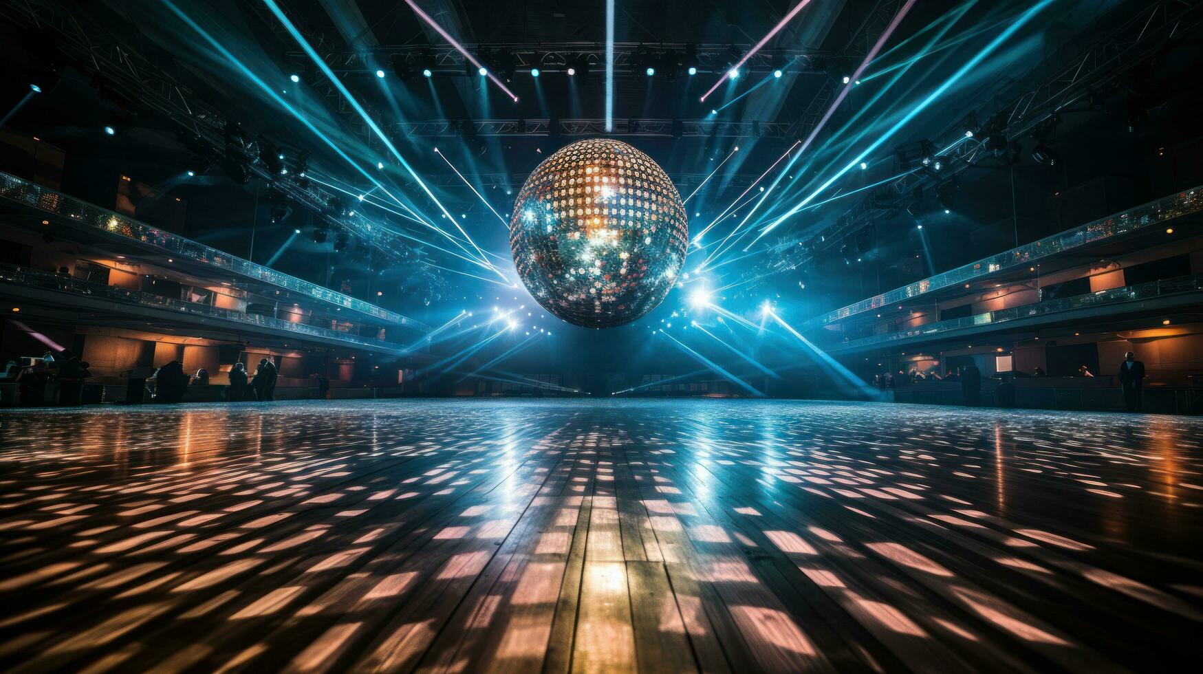danza pavimento brilla con discoteca palla foto