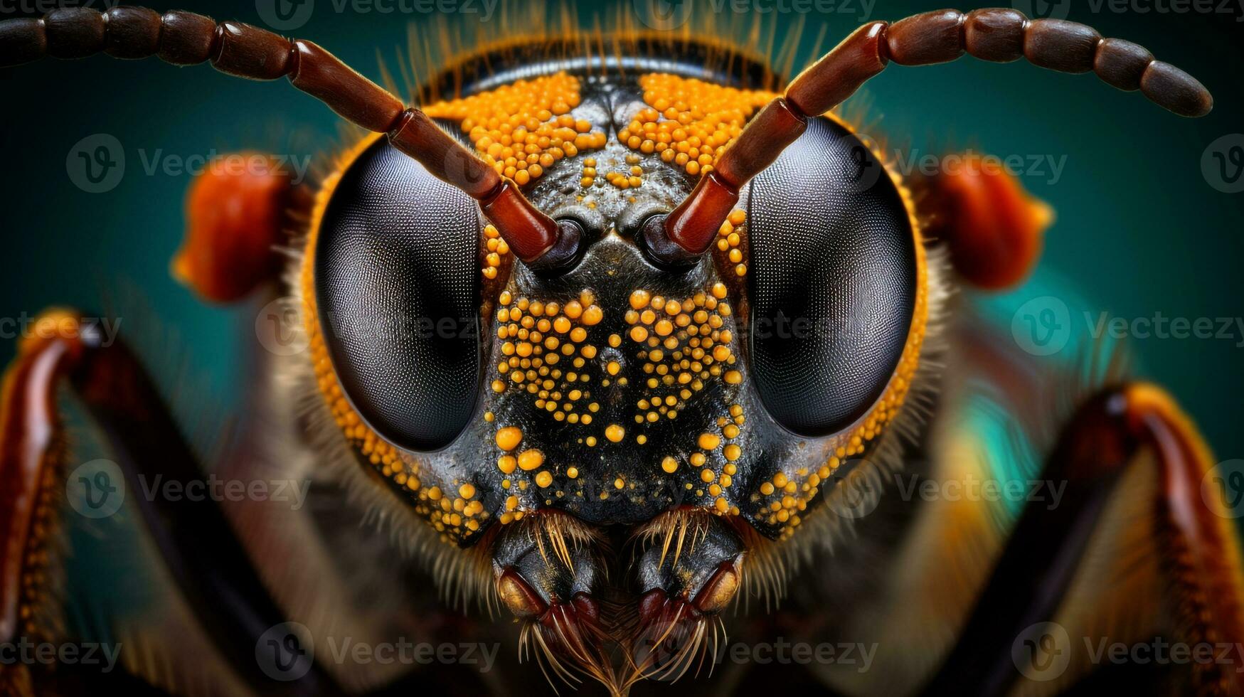 macro foto di insetto testa ai generativo