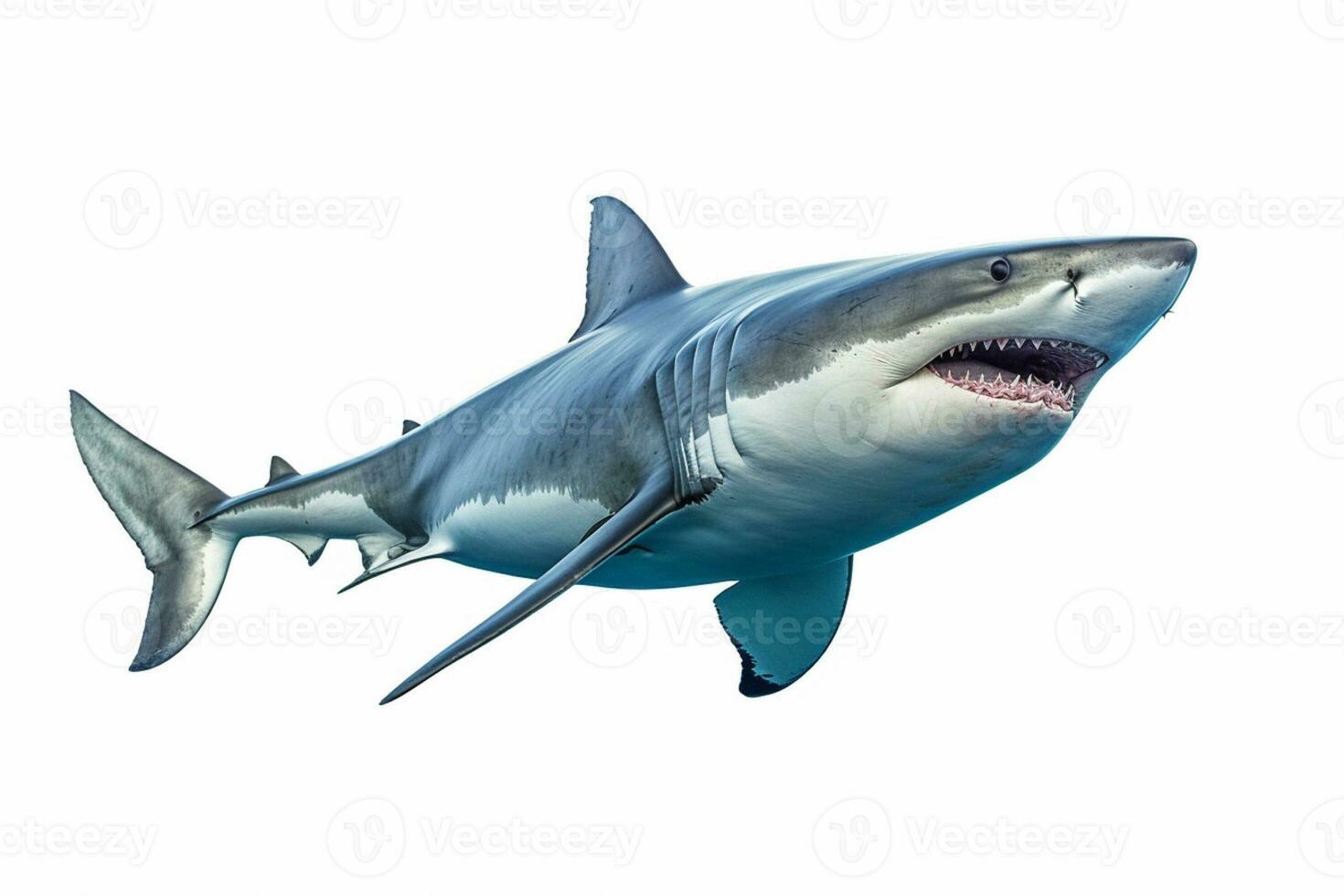 blu squalo acquerello illustrazione isolato su bianca sfondo generativo ai foto