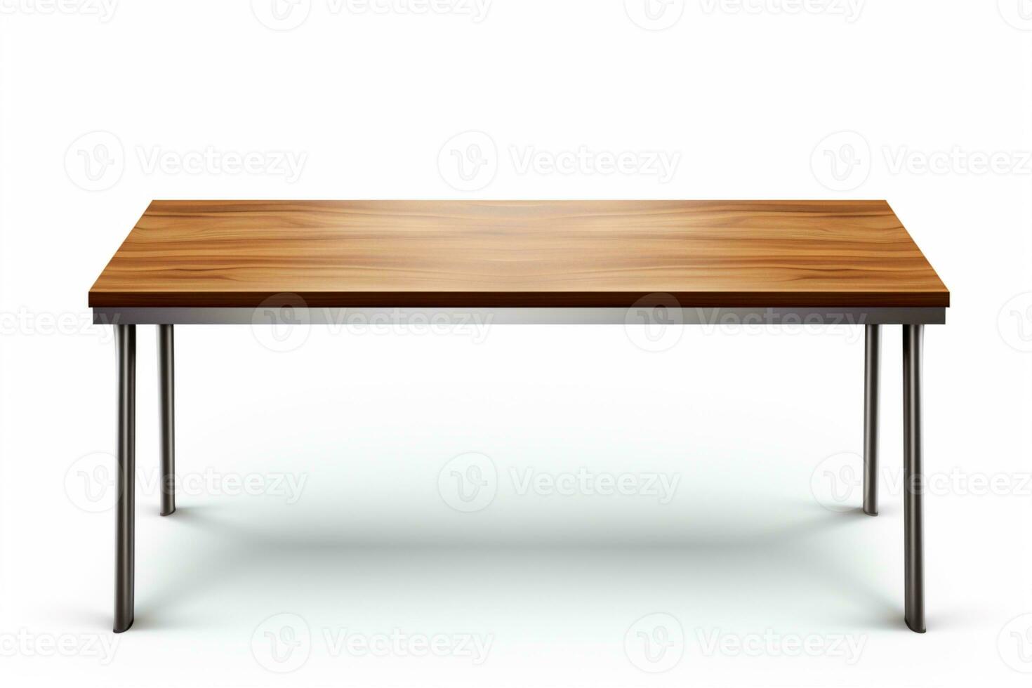 di legno tavolo su isolato bianca sfondo ai generativo foto