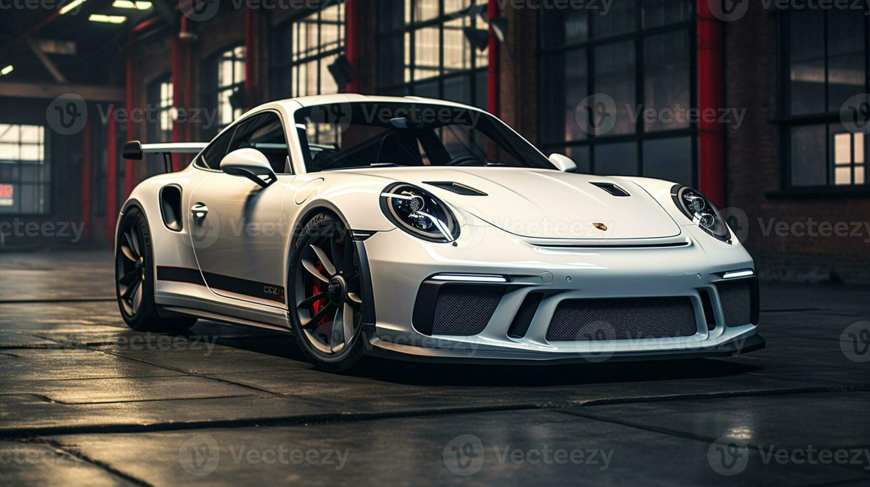 supercar porsche 911 carrera 4 gts uragano bianca colore ai generativo foto