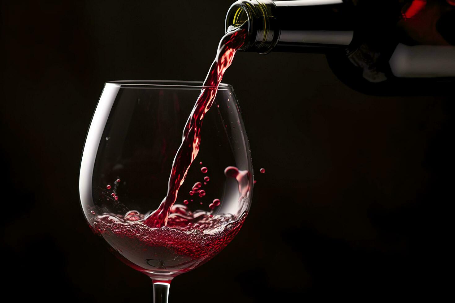 scrosciante rosso vino in un' vino bicchiere. ai generativo foto