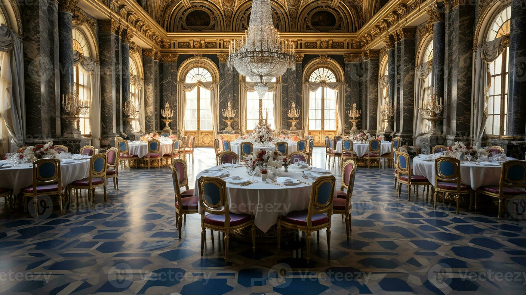 foto di il cenare camera a il palazzo di versaglia, Francia. generativo ai