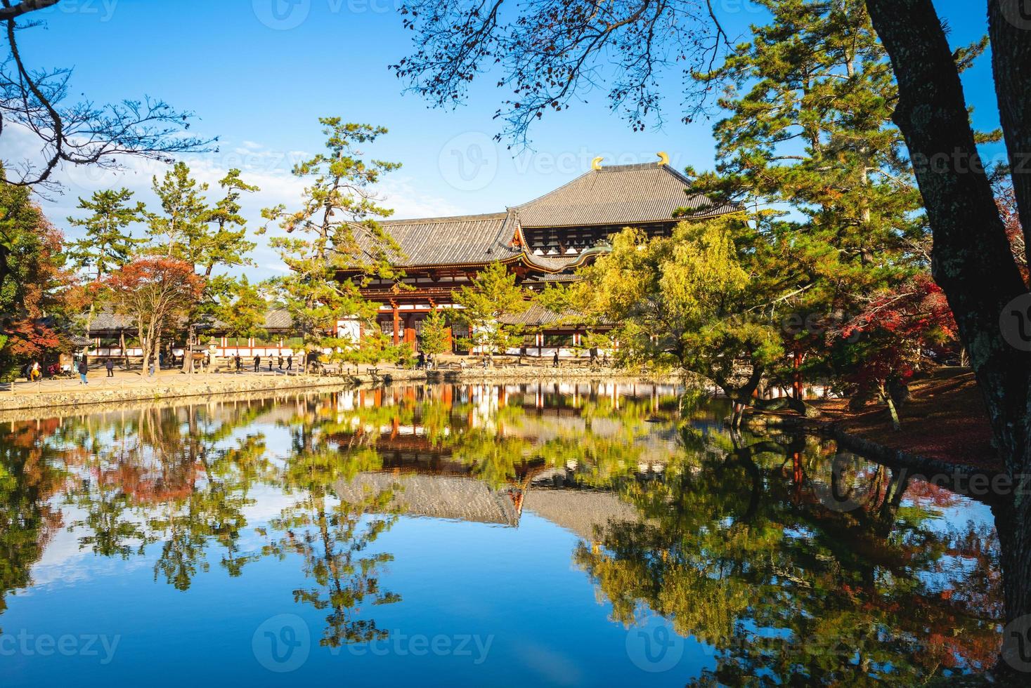 cancello principale e grande sala del buddha di todaiji a nara, kansai, giappone foto