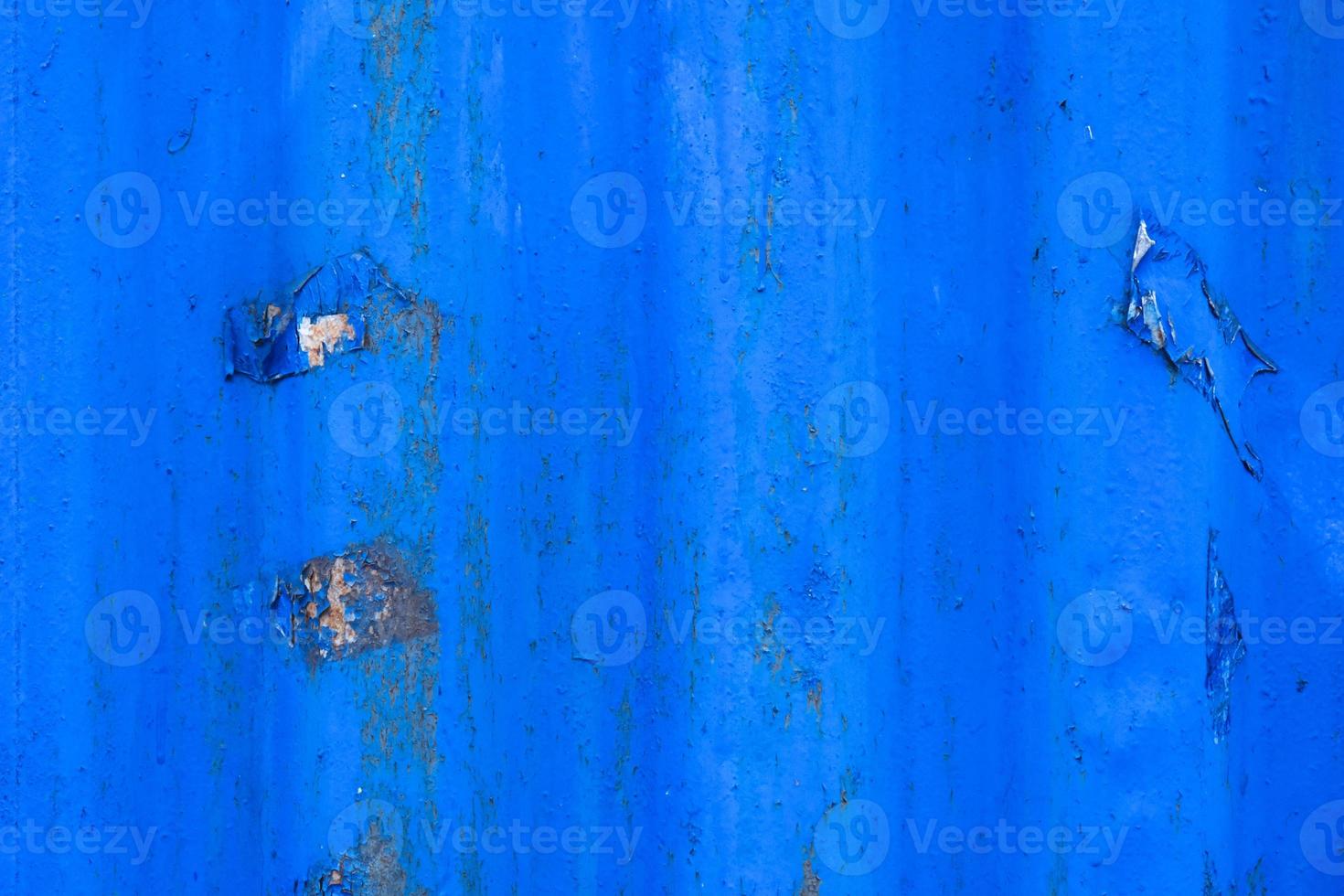 struttura della parete di metallo scrostata blu foto