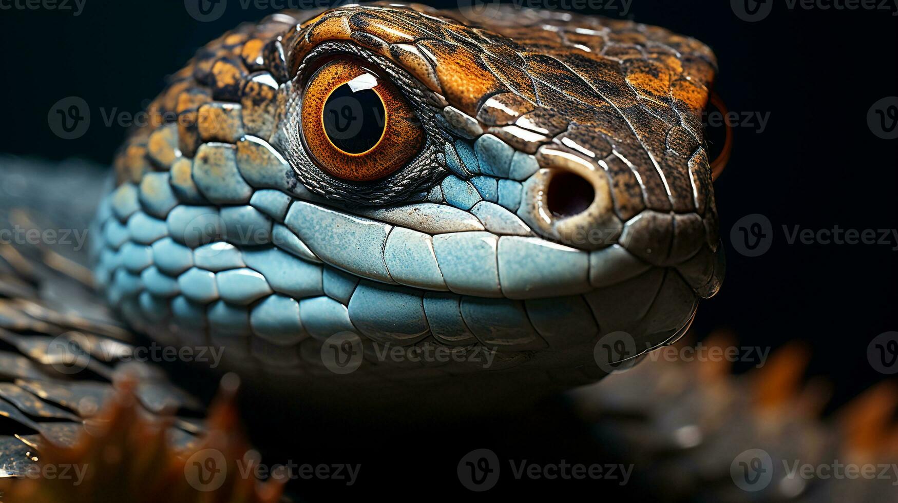 avvicinamento foto di un' cobra guardare nel loro habitat. generativo ai