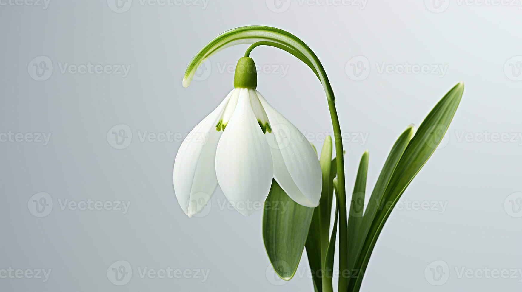 foto di bellissimo bucaneve fiore isolato su bianca sfondo. generativo ai