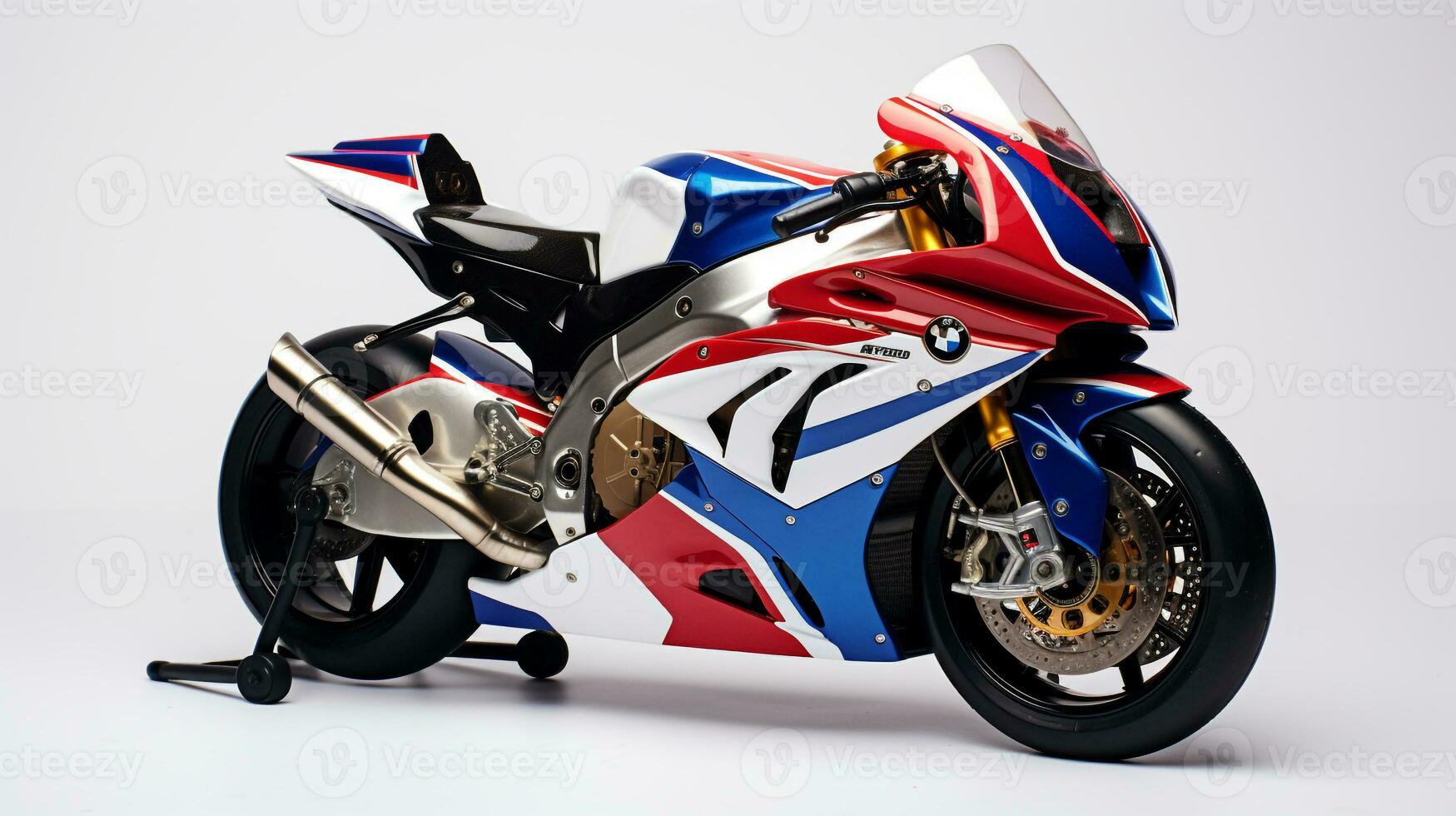visualizzazione un' 3d miniatura sportbike motociclo. generativo ai foto