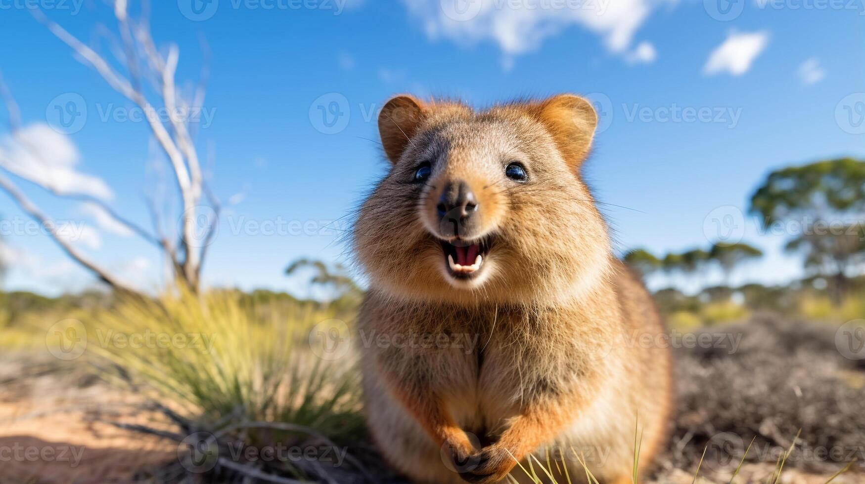 foto di Quokka nel là foresta con blu cielo. generativo ai