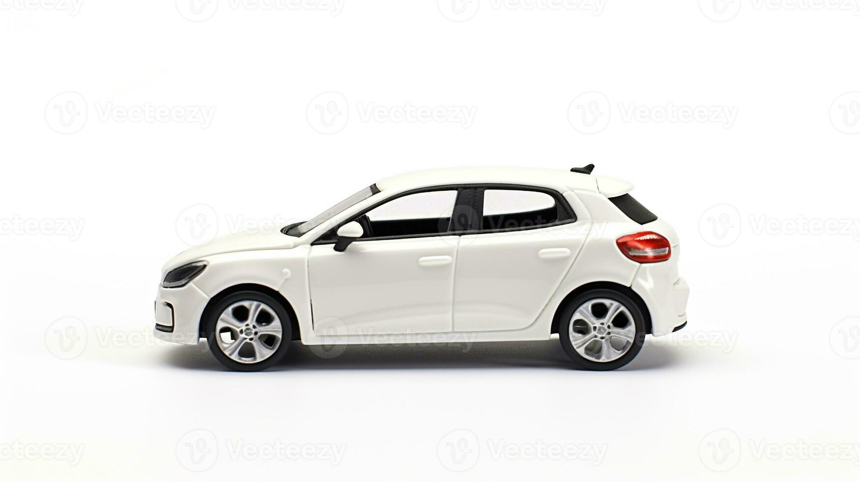 visualizzazione un' 3d miniatura hatchback macchina. generativo ai foto