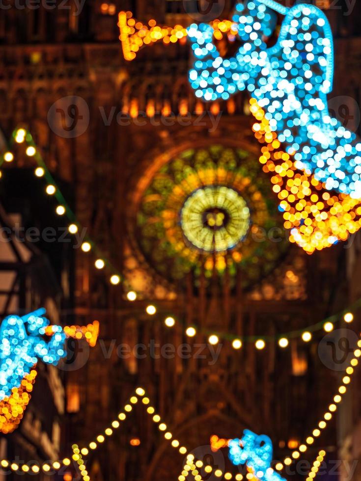 decorazioni natalizie per le strade di strasburgo, francia foto