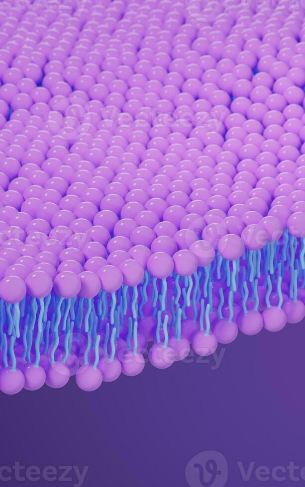 cellula membrana struttura sfondo, 3d resa. foto