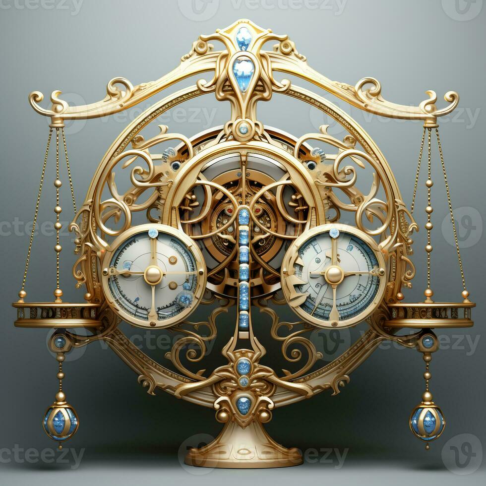 3d cartone animato zodiaco Libra ai foto