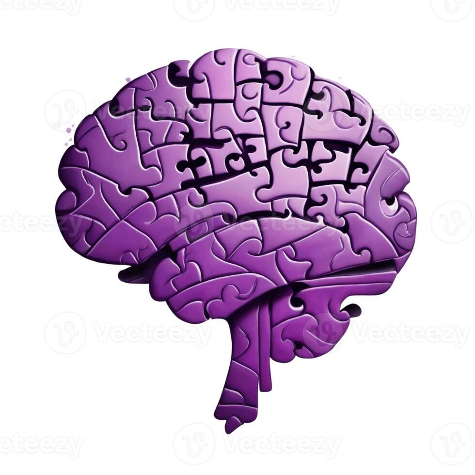 Alzheimer cervello grafico su bianca sfondo foto