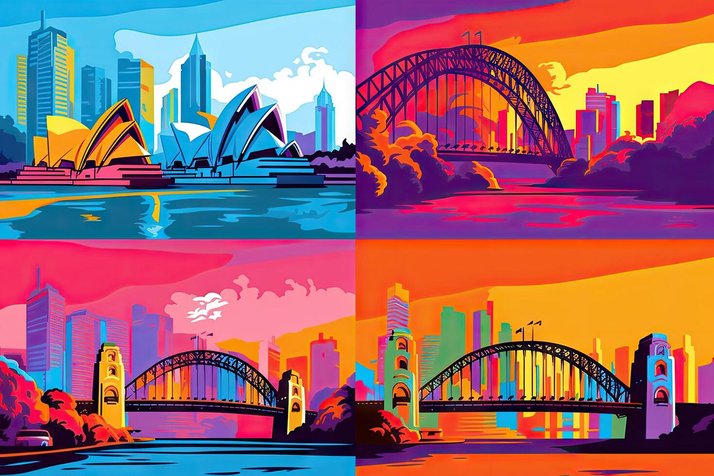 vivace sydney nel pop arte stile Perfetto per manifesti e ragnatela generativo ai foto