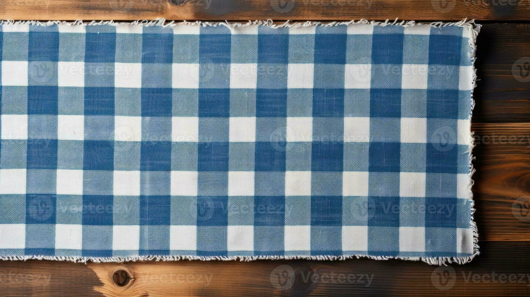 blu e bianca scacchi bavarese Monaco di legno tavola ai generato foto