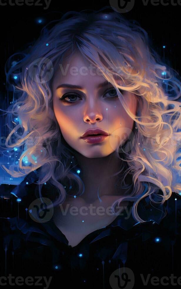 misterioso donna nel il stile di Charlie bowater ai generato foto