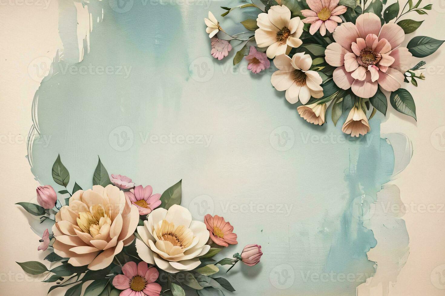 Vintage ▾ carta con fiori struttura sfondo foto