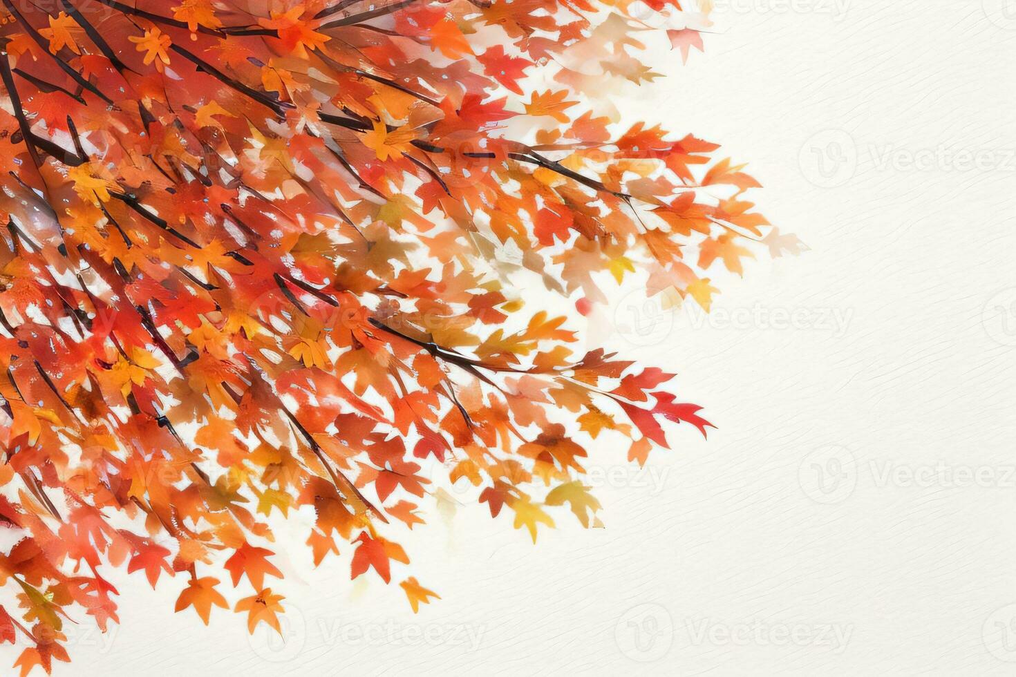 sfondo con acquerello autunno le foglie foto