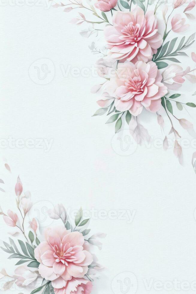 acquerello rosa fiori sfondo foto