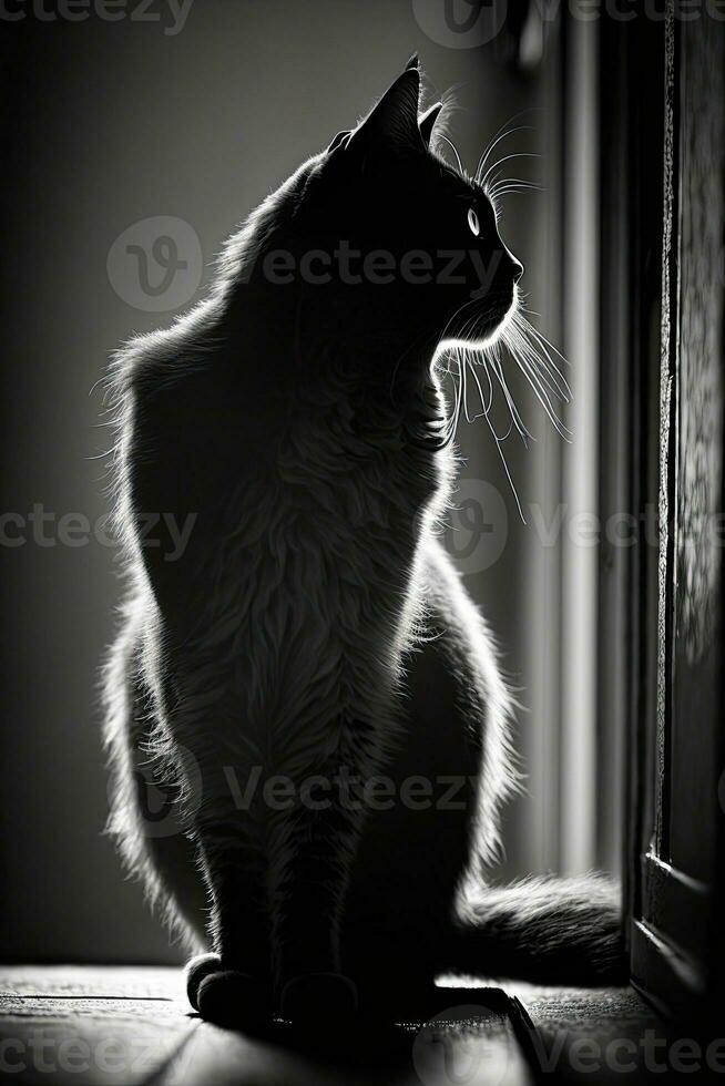 gattino gatto silhouette contorno nero bianca retroilluminato movimento tatuaggio professionale fotografia foto