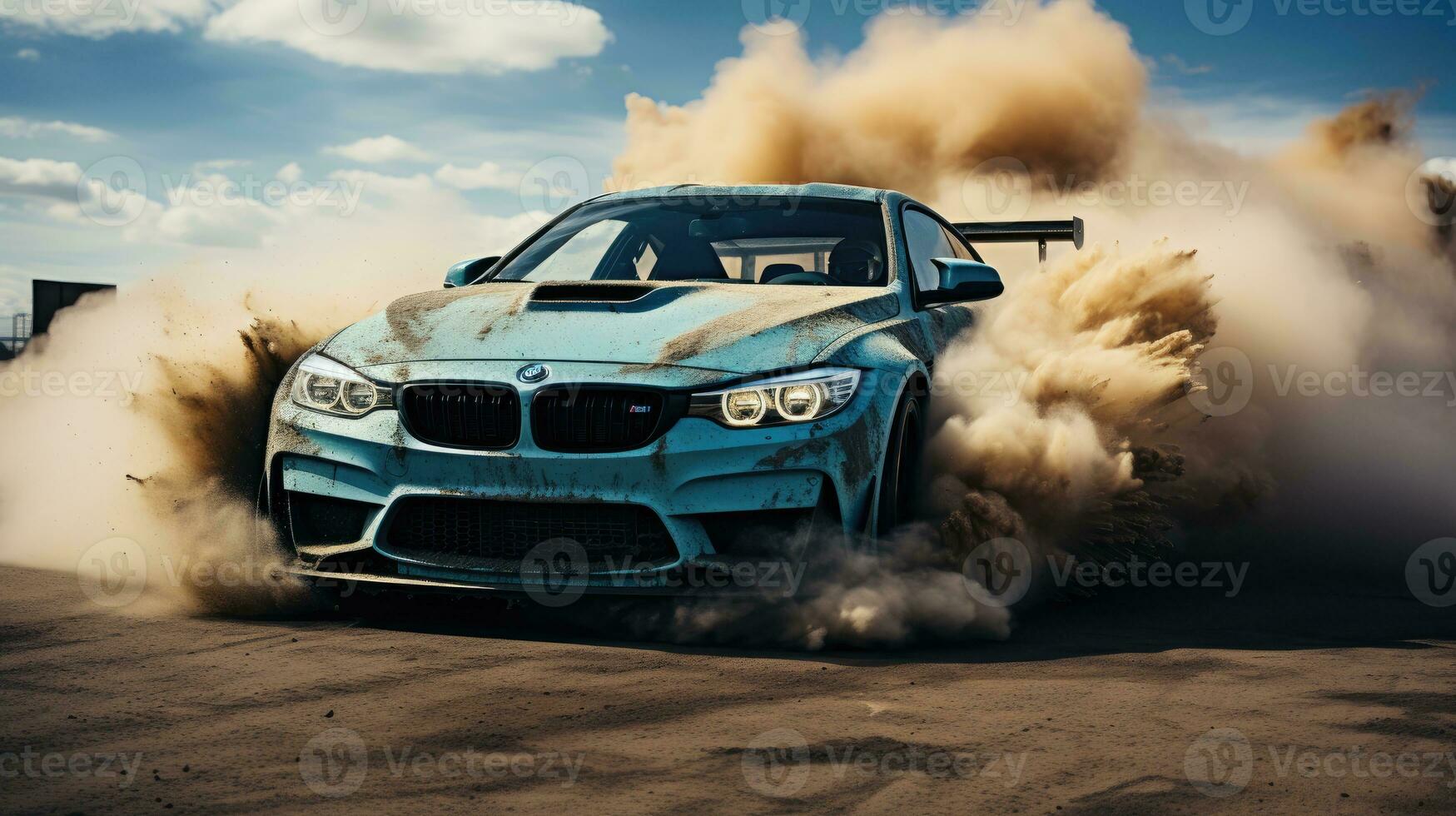 m5 alla deriva auto professionale foto Fumo dinamico nel movimento traccia sport messa a punto velocità fotografia