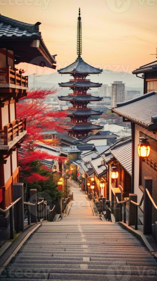 Giappone zen paesaggio panorama Visualizza fotografia sakura fiori pagoda pace silenzio Torre parete foto