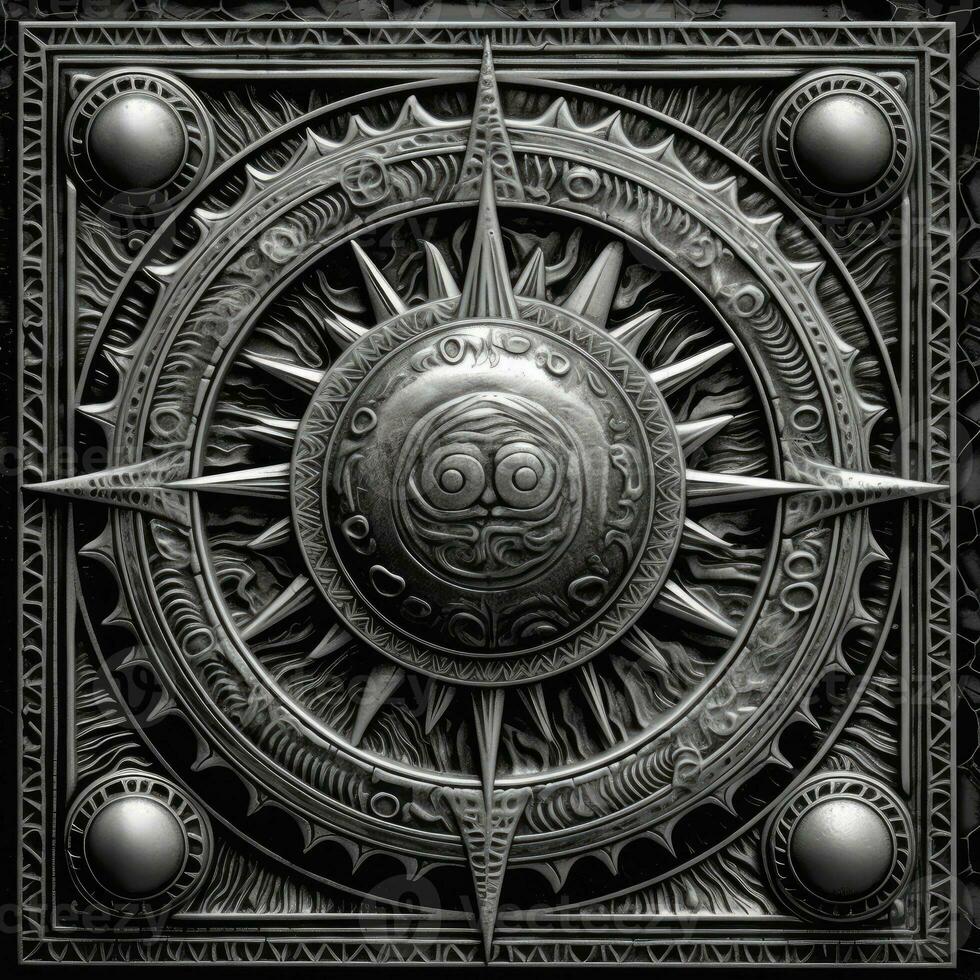 argento mistico cosmo bussola pianeta tarocco carta costellazione navigazione zodiaco illustrazione foto