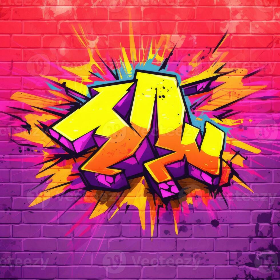 espressive graffiti neon artistico giocoso illustrazione design Stampa geometrico acido forme stile foto