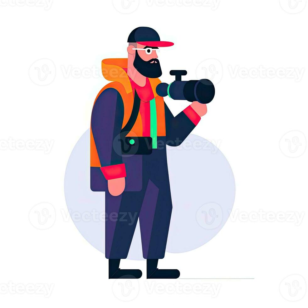 fotografia giornalista piatto vettore clipart illustrazione sito web stile professione lavoro isolato foto