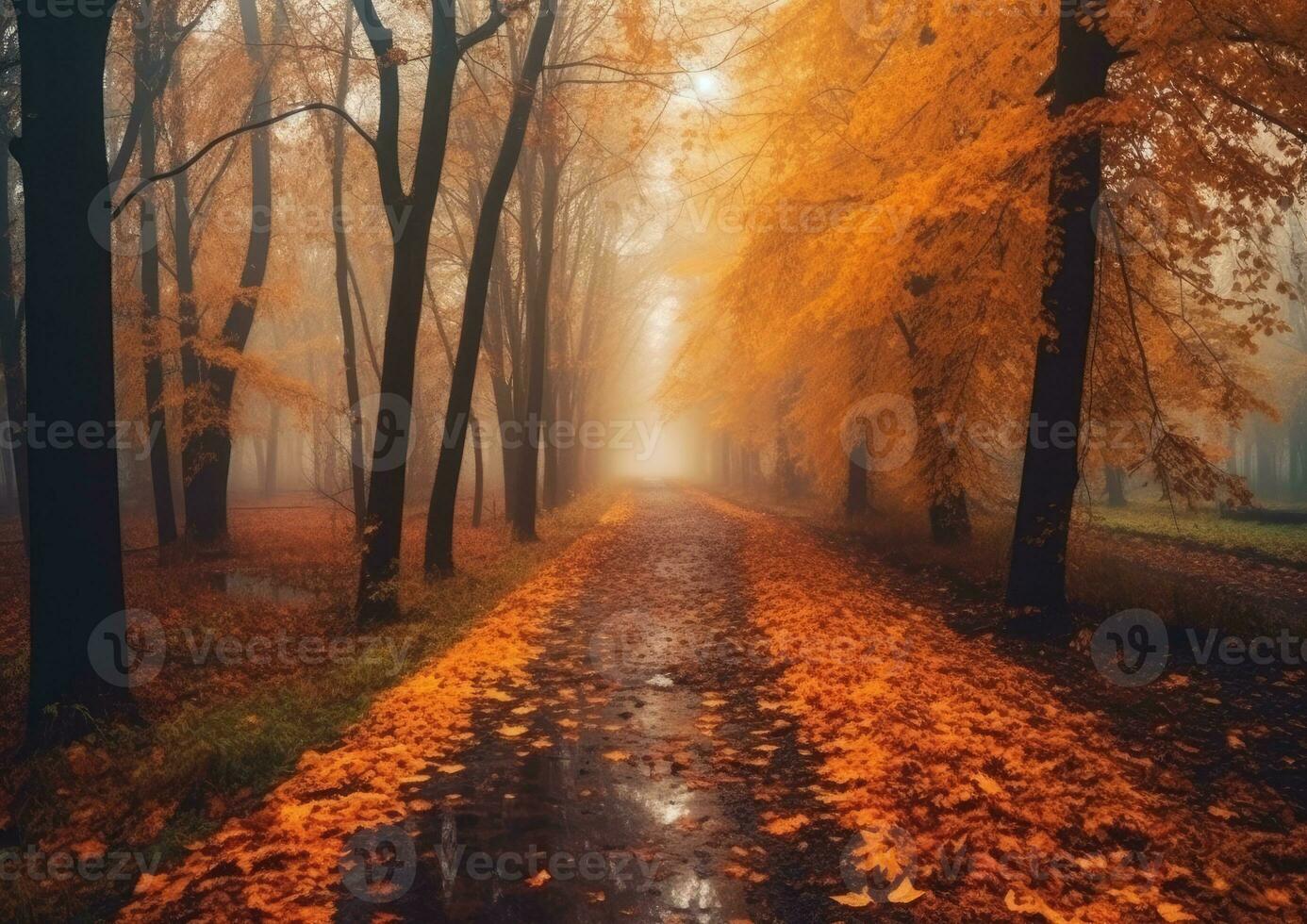 autunno le foglie arancia la tranquillità grazia paesaggio zen armonia quiete unità armonia fotografia foto