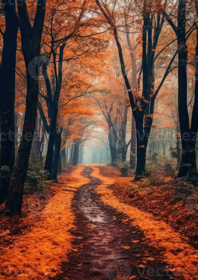 autunno le foglie arancia la tranquillità grazia paesaggio zen armonia quiete unità armonia fotografia foto