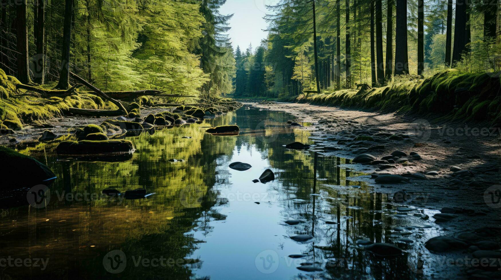 foresta fiume silenzio la tranquillità grazia paesaggio armonia riposo quiete unità armonia fotografia foto