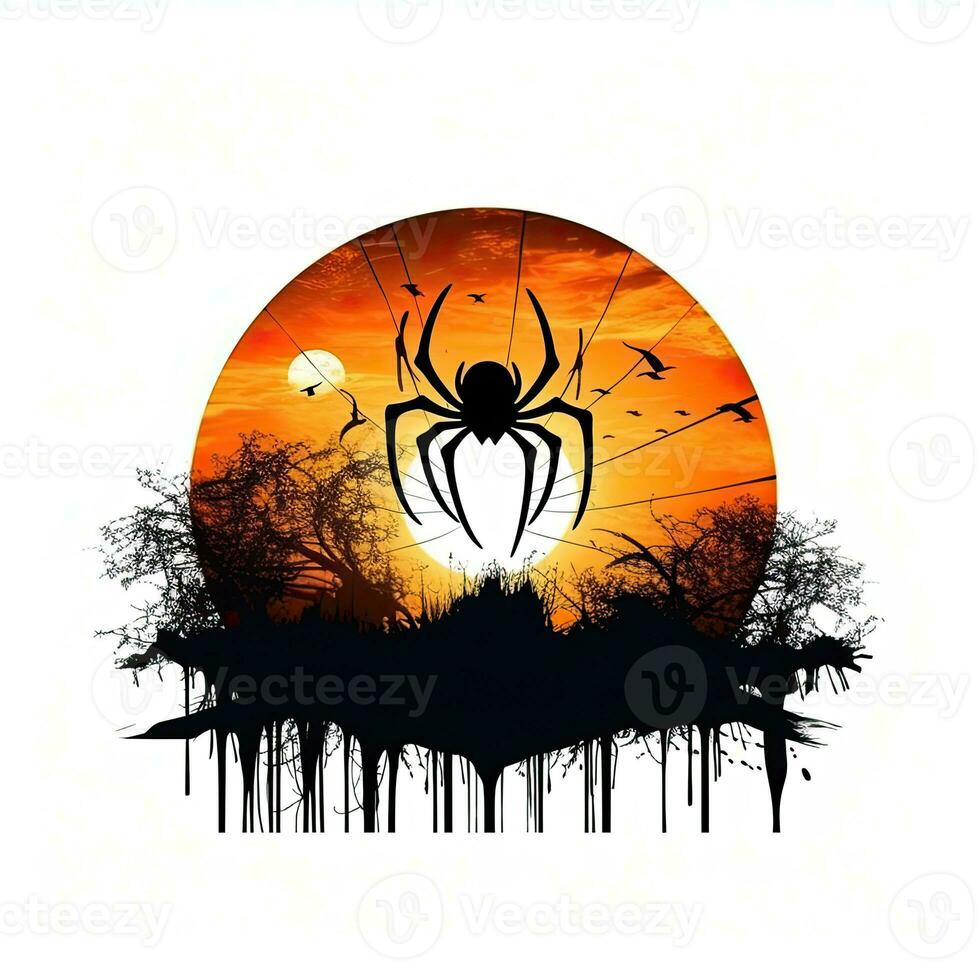 Halloween clipart illustrazione vettore maglietta design etichetta tagliare album arancia tatuaggio foto