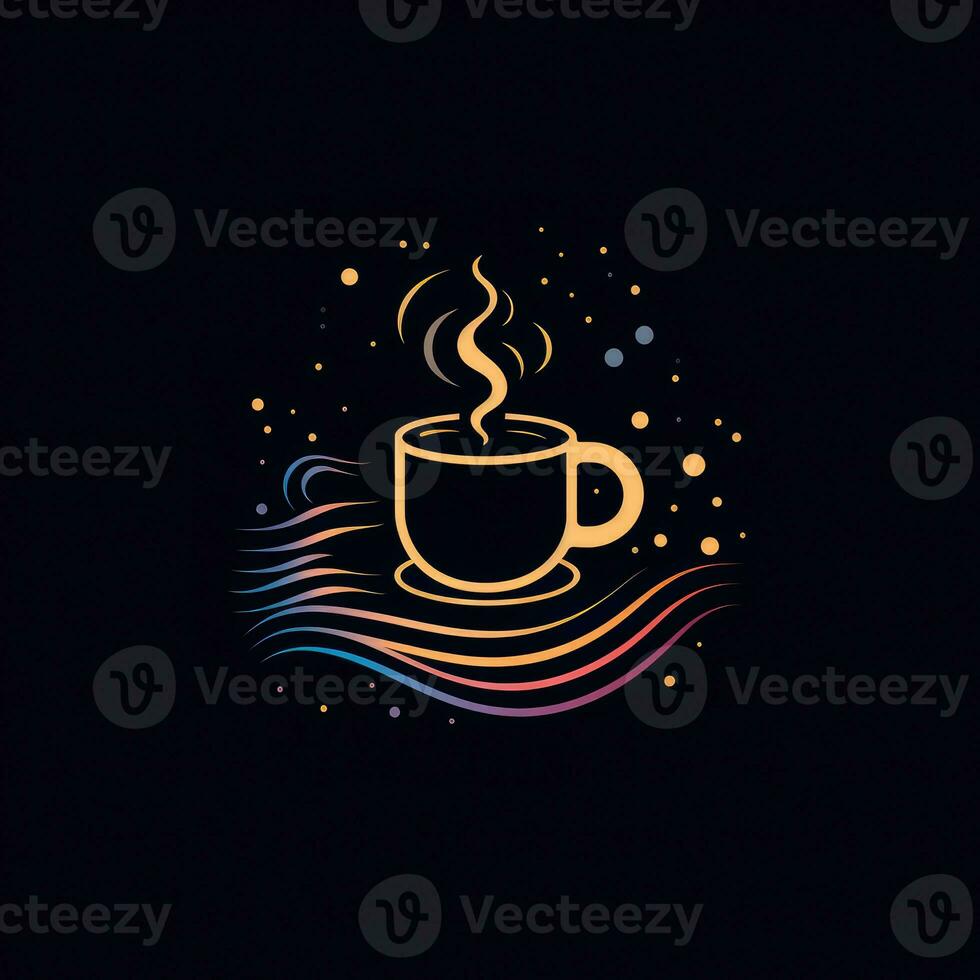 caffè tazza logotipo icona etichetta emblema clipart illustrazione semplice vettore png eps isolato foto