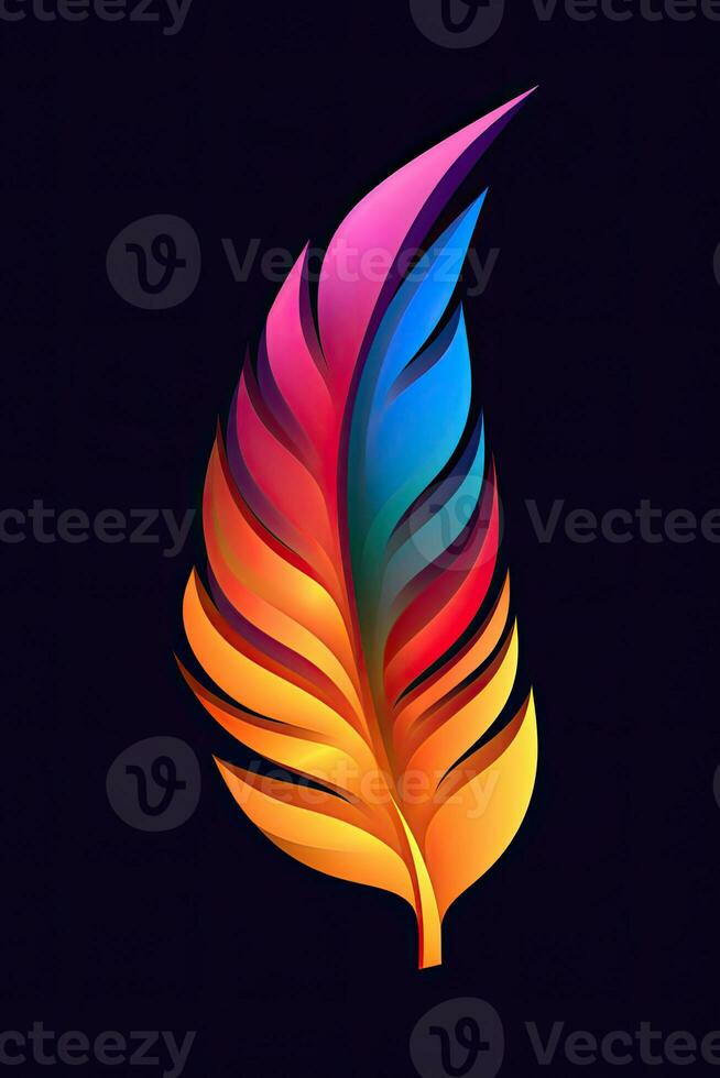 piuma neon logo icona tatuaggio emblema clipart illustrazione elemento vettore chiaro tagliare esp png foto