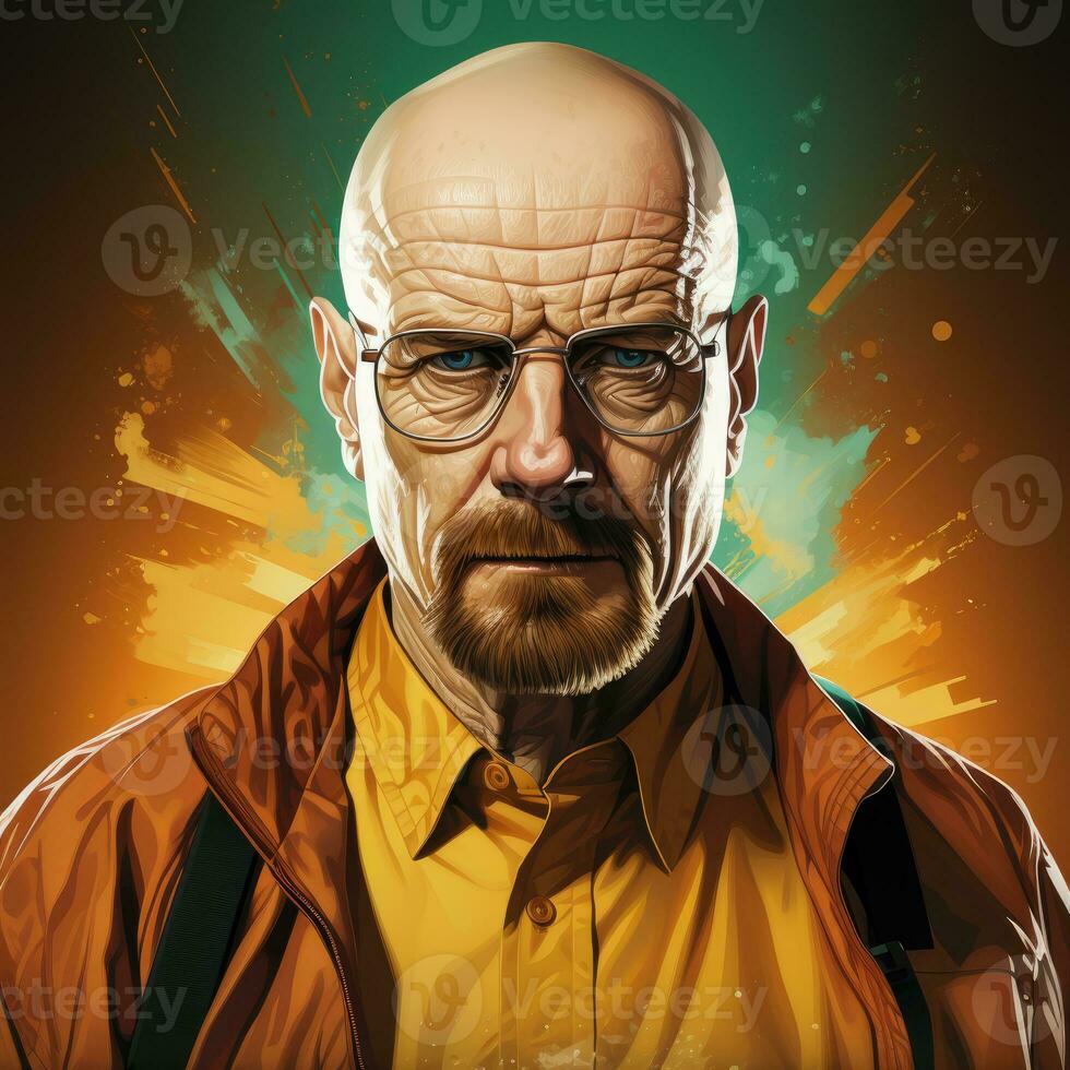 Heisenberg walter bianca vettore semplice illustrazione rottura cattivo opera d'arte manifesto tatuaggio foto